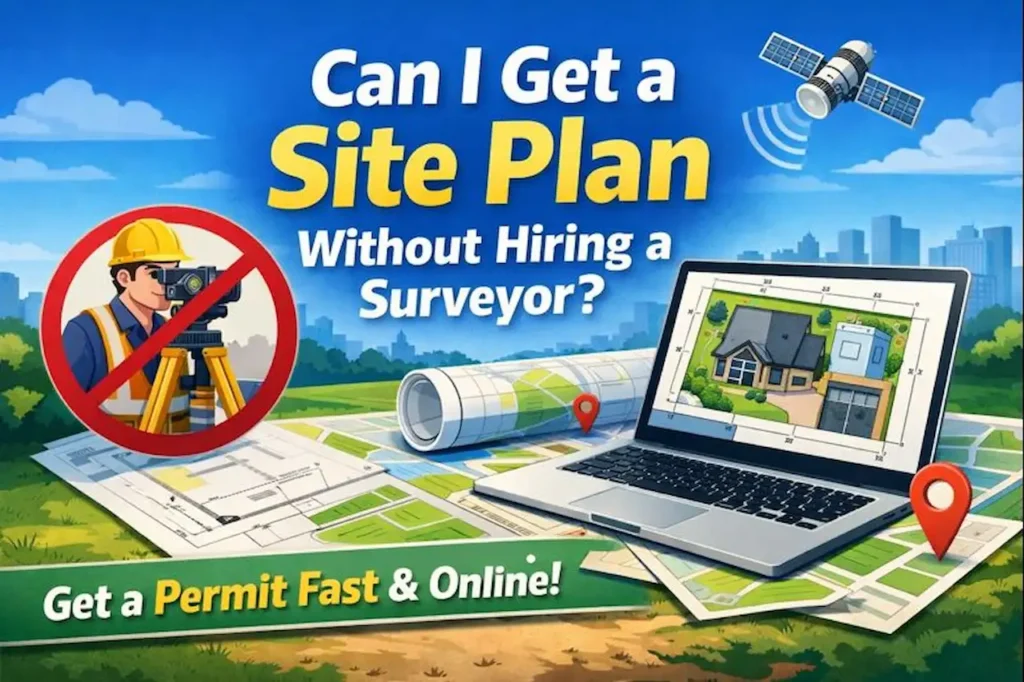 Can I get a site plan without hiring a surveyor for building permits using a digital site plan